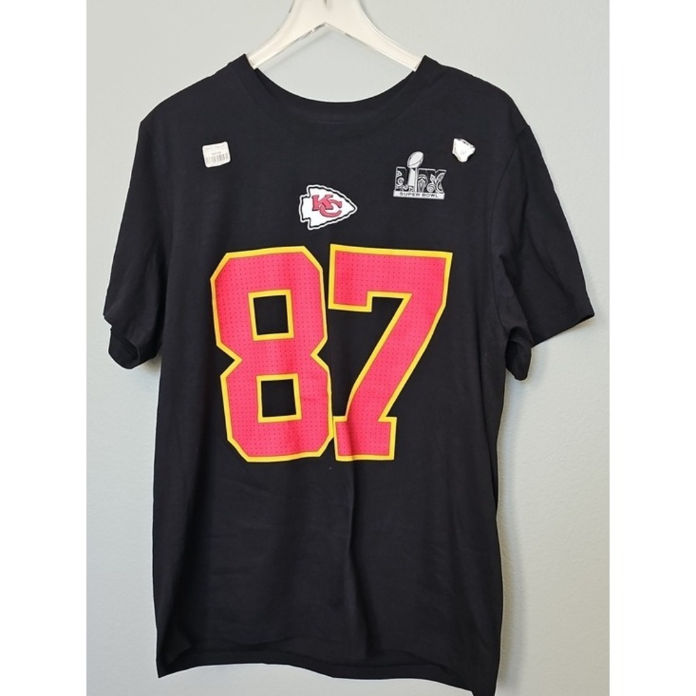 Nike Kansas City Chiefs Super Bowl LVIII Travis Kelce Graphic Tee Large Black